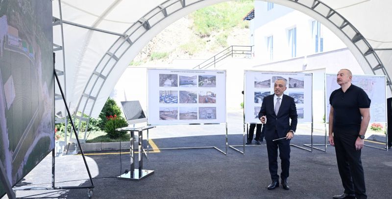 İlham Əliyev Şuşa sutəmizləyici qurğular kompleksinin açılışında iştirak edib